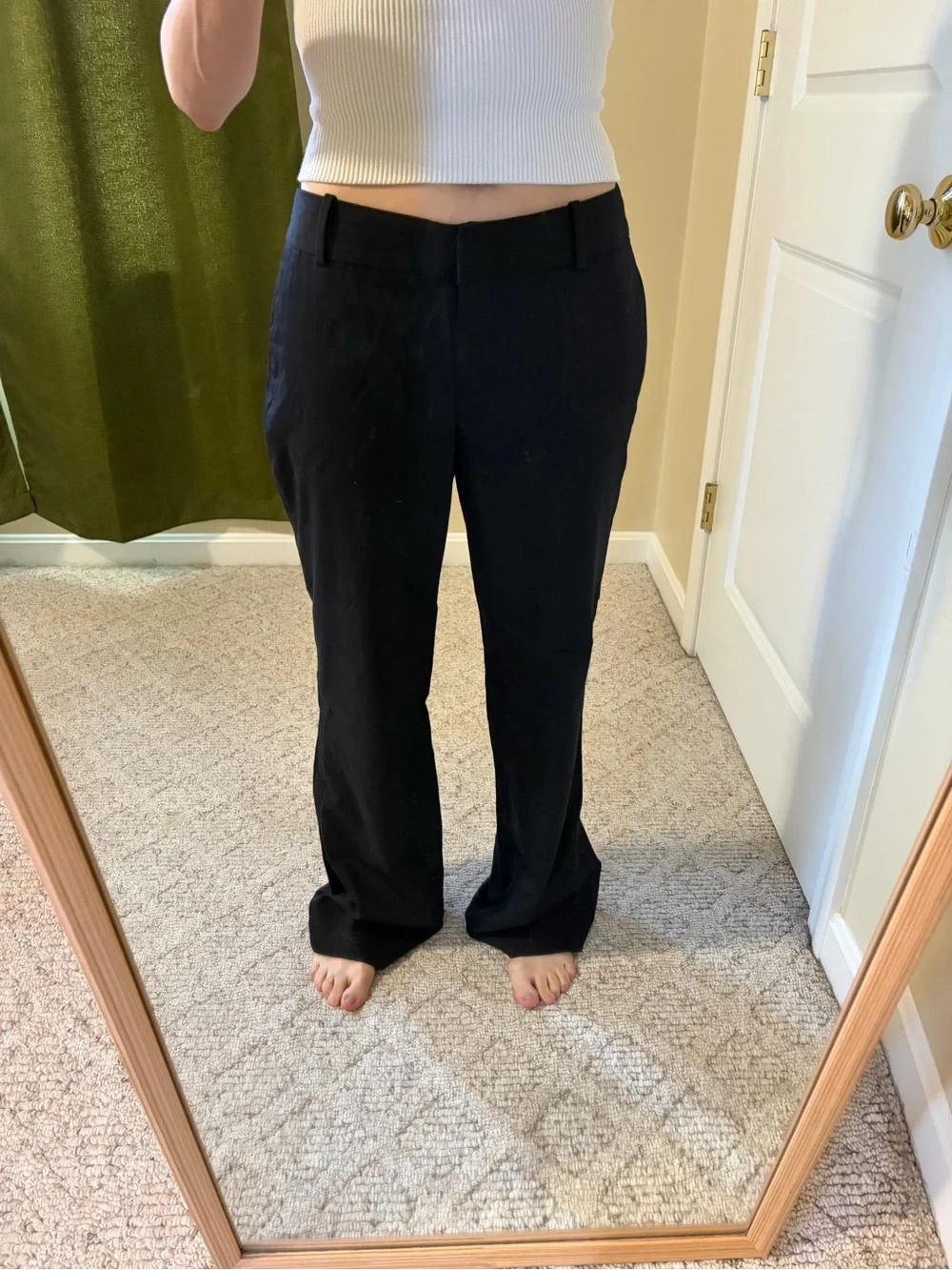 J. Crew Black Wide-Leg City Fit Trousers